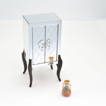 Art Deco Mirrored Cabinet with ribbon